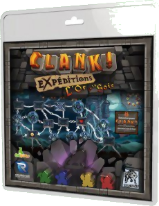 vue de face de la boite du jeu Clank! - L'Or Et La Soie