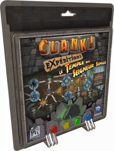 vue de face de la boite du jeu Clank! - Le Temple Du Seigneur Singe