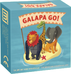 vue de face de la boite du jeu Galapa Go