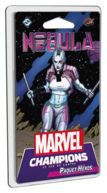 vue de face de la boite du jeu Marvel Champions - Nebula