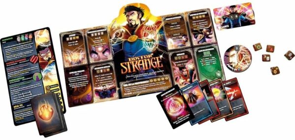 Vue joueur Dr Strange Dice Throne Marvel : Captain Marvel-Black Panther-Dr Strange-Black Widow