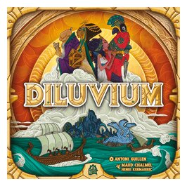 vue de face de la boite du jeu Diluvium