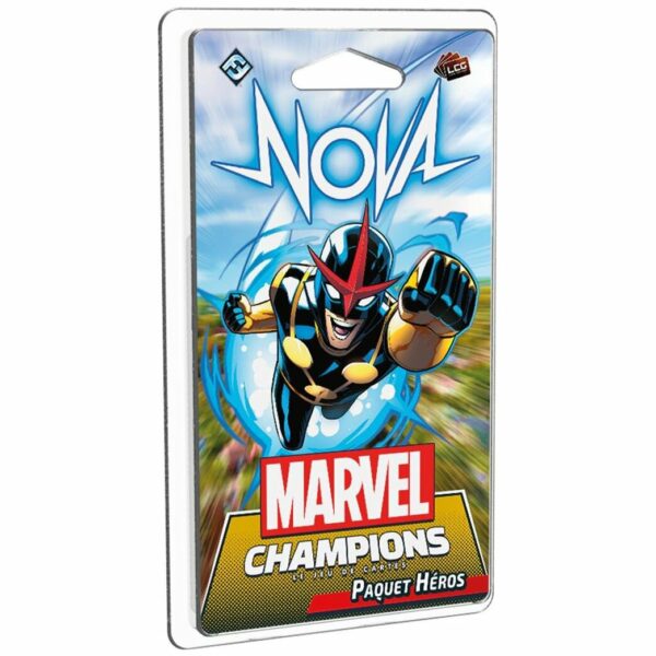 vue de face de la boite du jeu Marvel Champions - Nova