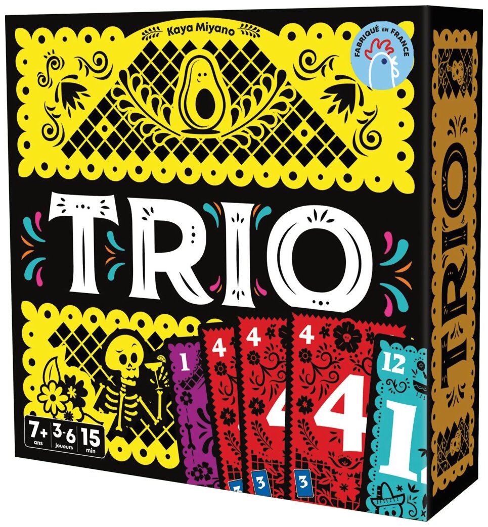 vue de face de la boite du jeu Trio
