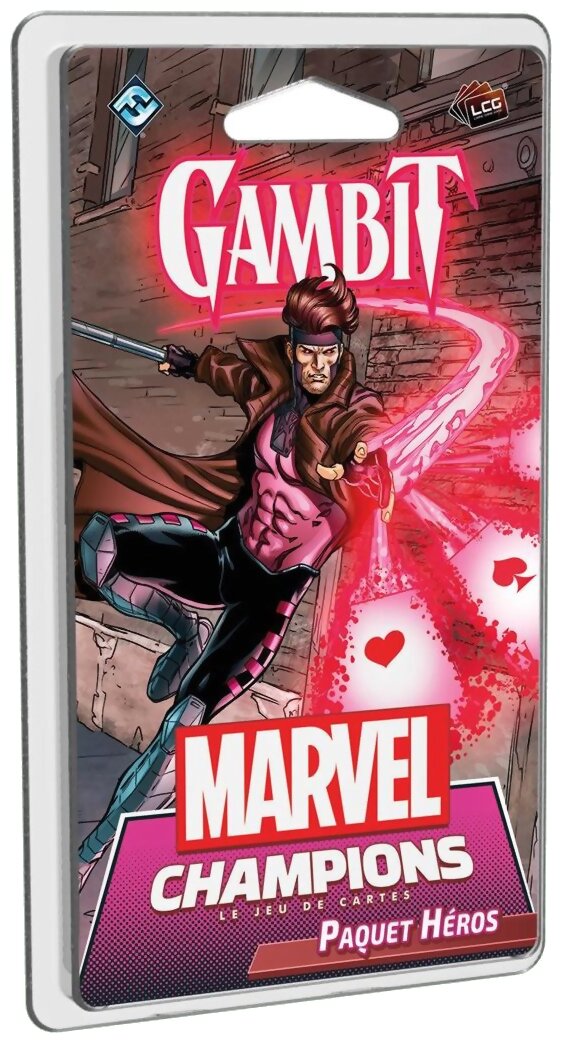 vue de face de la boite Marvel Champions - Gambit