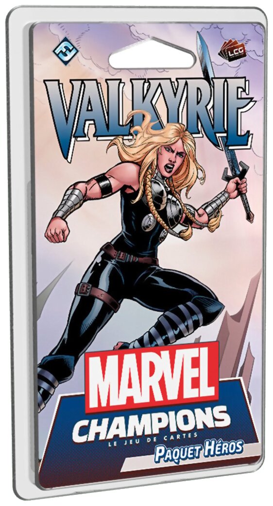 vue de face de la boite du jeu Marvel Champions - Valkyrie