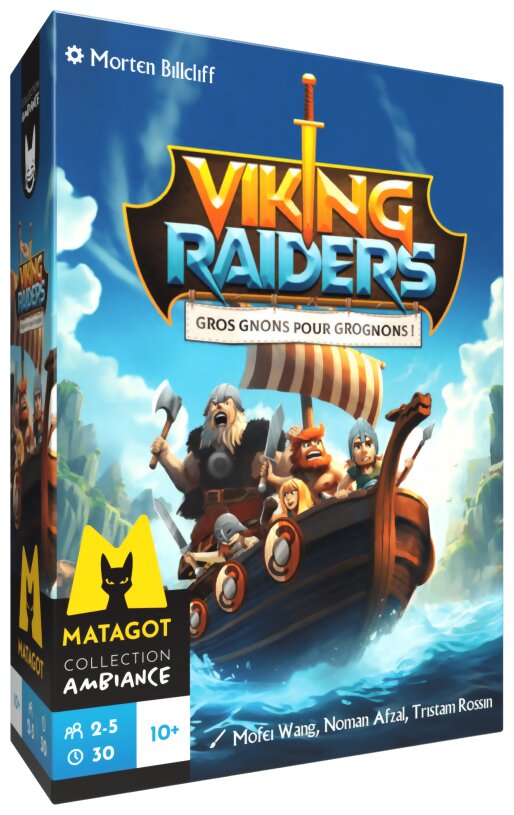vue de face de la boite du jeu Viking Raiders
