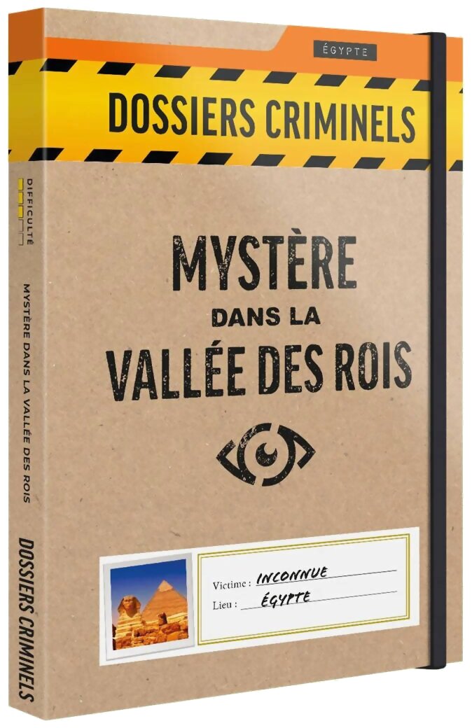 vue de face de la boite du jeu Mystère Dans La Vallée Des Rois Dossiers Criminels