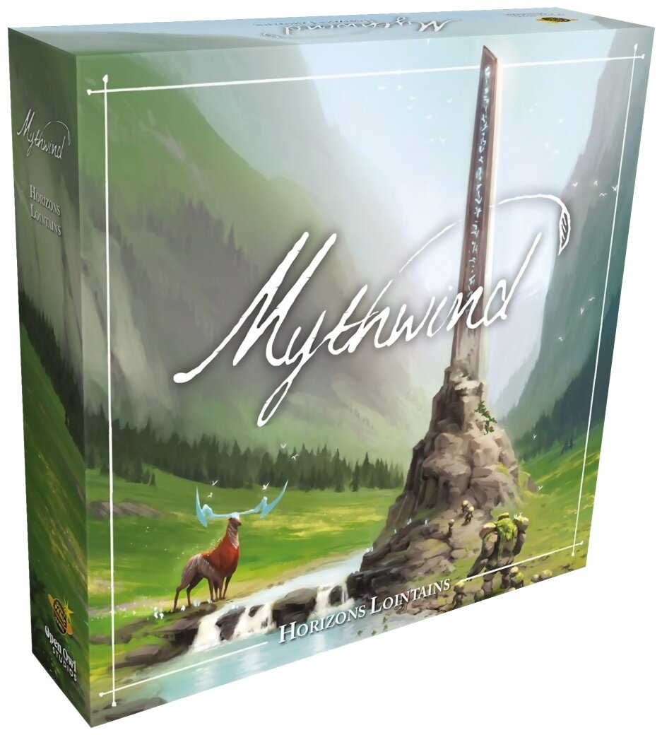 vue de face de la boite du jeu Mythwind - Horizons Lointains