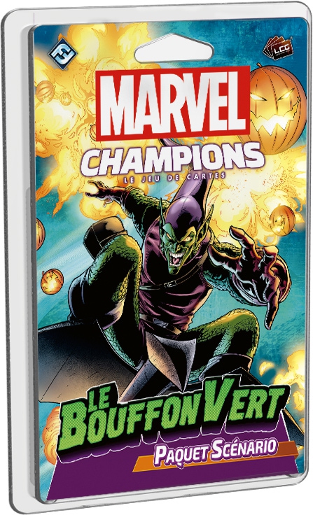 vue de face du jeu Marvel Champions - Le Bouffon Vert