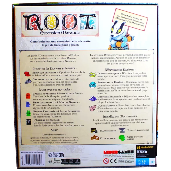 vue arrière de la boite Root - Extension Maraude