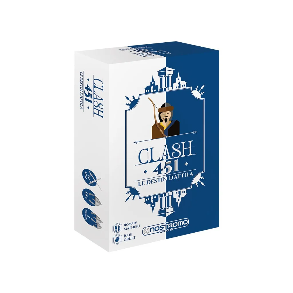 vue de face de la boite du jeu clash 451
