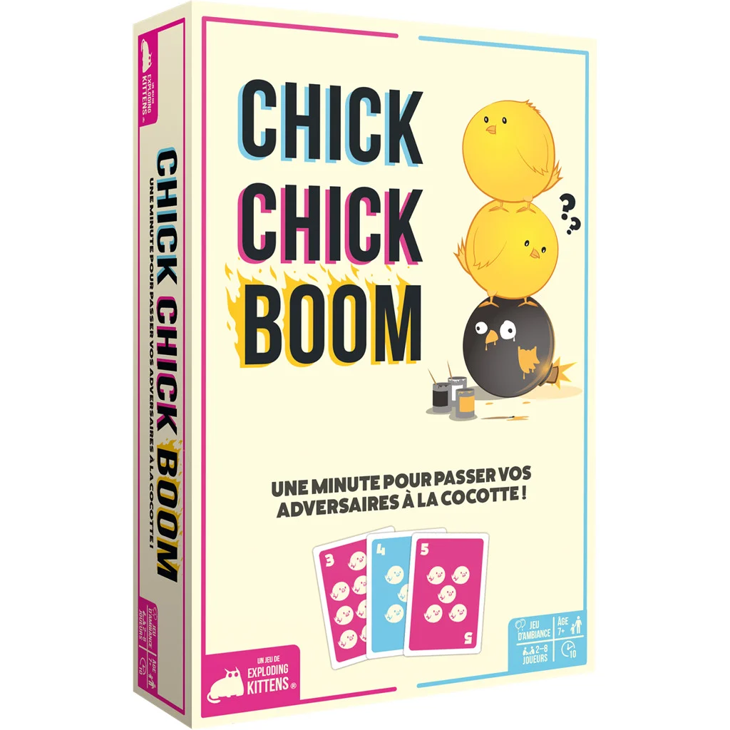 vue de face de la boite Chick Chick Boom