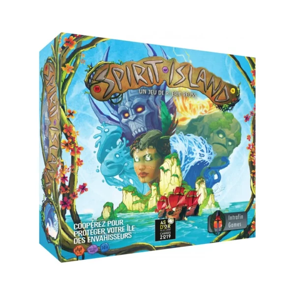 vue de face de la boite Spirit Island