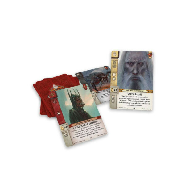 La Guerre de l'Anneau : Le Jeu de Cartes – Extension Contre l'Ombre est une extension solo/coopérative qui permet de vivre l’expérience de La Guerre de l’Anneau – Le Jeu de Cartes en solitaire ou en duo, aux côtés d’un ami. cartes
