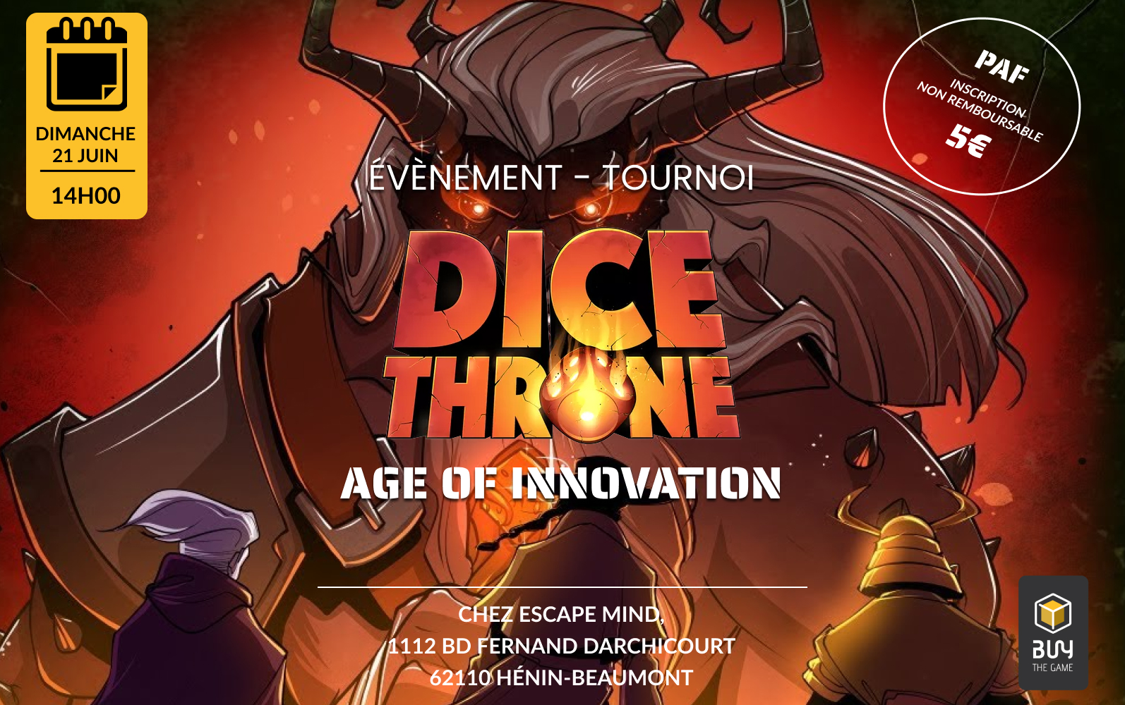 Tournoi Dice Throne - Age of innovation 21 Juin 2026