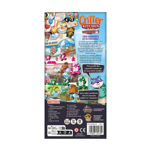 critter kitchen stands à la carte - boite verso
