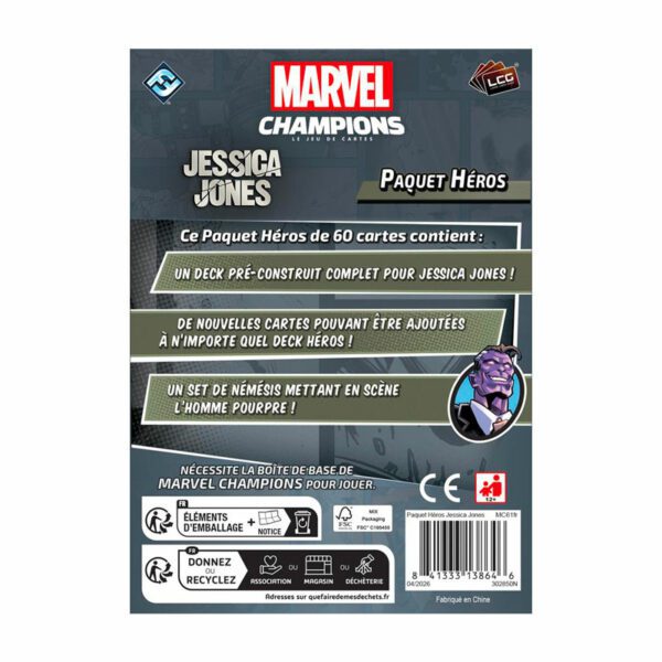 Marvel champions - Jessica Jones - Le jeu de carte verso
