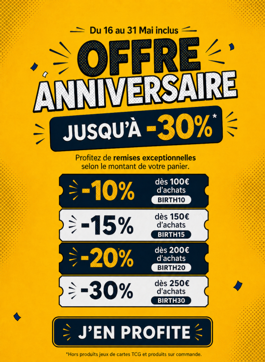 Offre anniversaire - Jusqu'à -30% jusqu'au 31/05