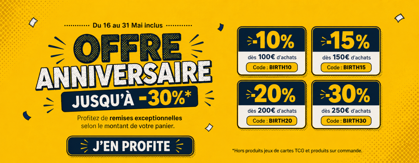 Offre anniversaire - Jusqu'à -30% jusqu'au 31/05